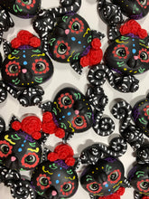 Load image into Gallery viewer, Inky the Sugar Skull Black Cat - Handmade Clay - Hand painted Limited Edition