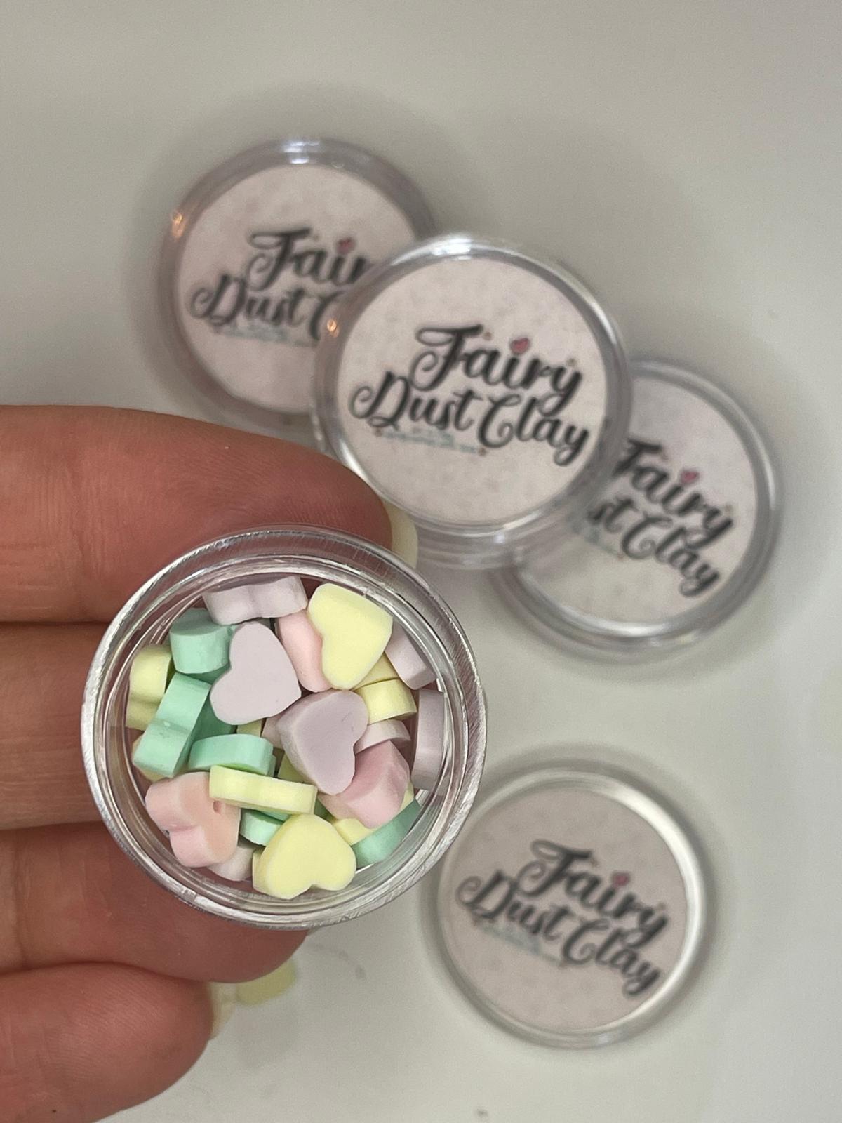 Heart Shaped Pastel Colors Fake Clay Sprinkles, Decoden, DIY Craft
