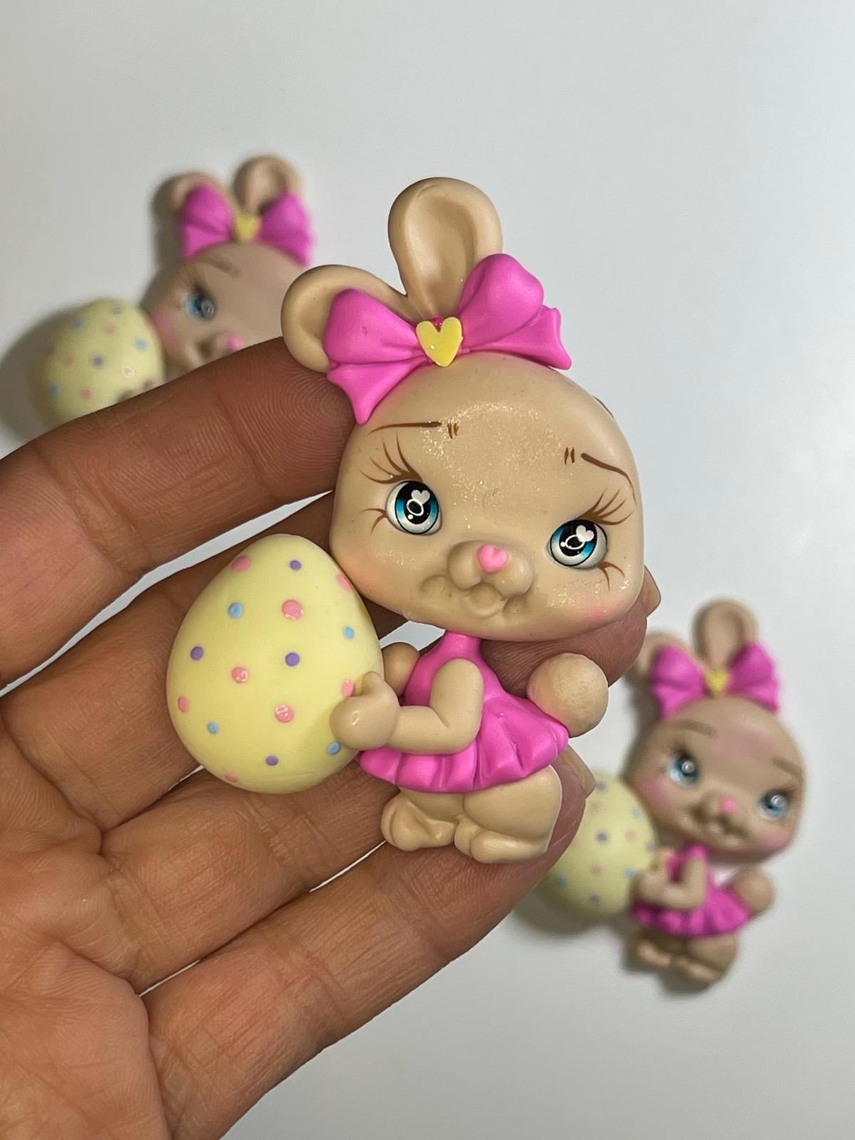 Penelope The Easter Bunny Handmade Clay Figurine