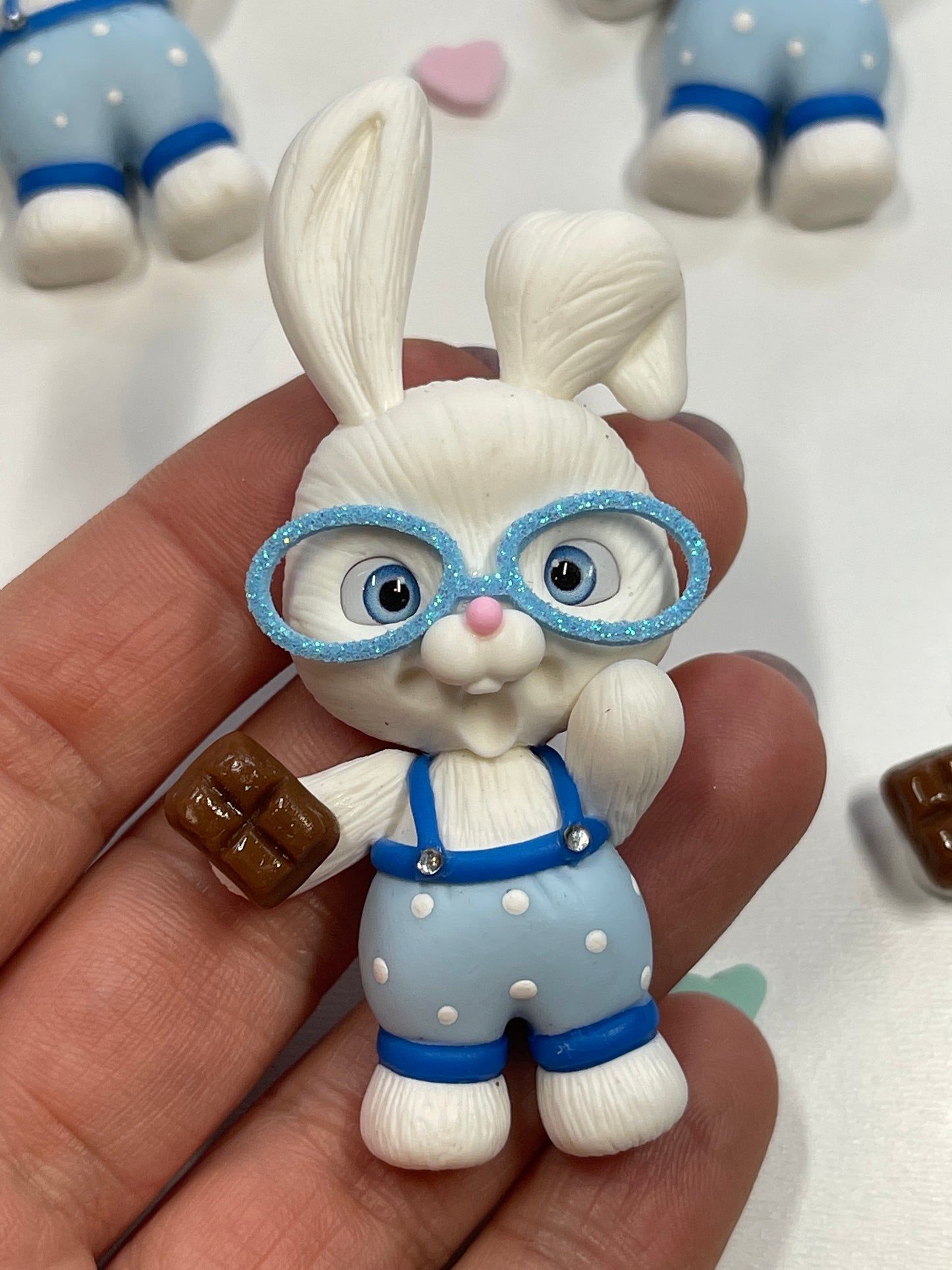 Too Hip To Hop Easter Bunny Clay Figurine