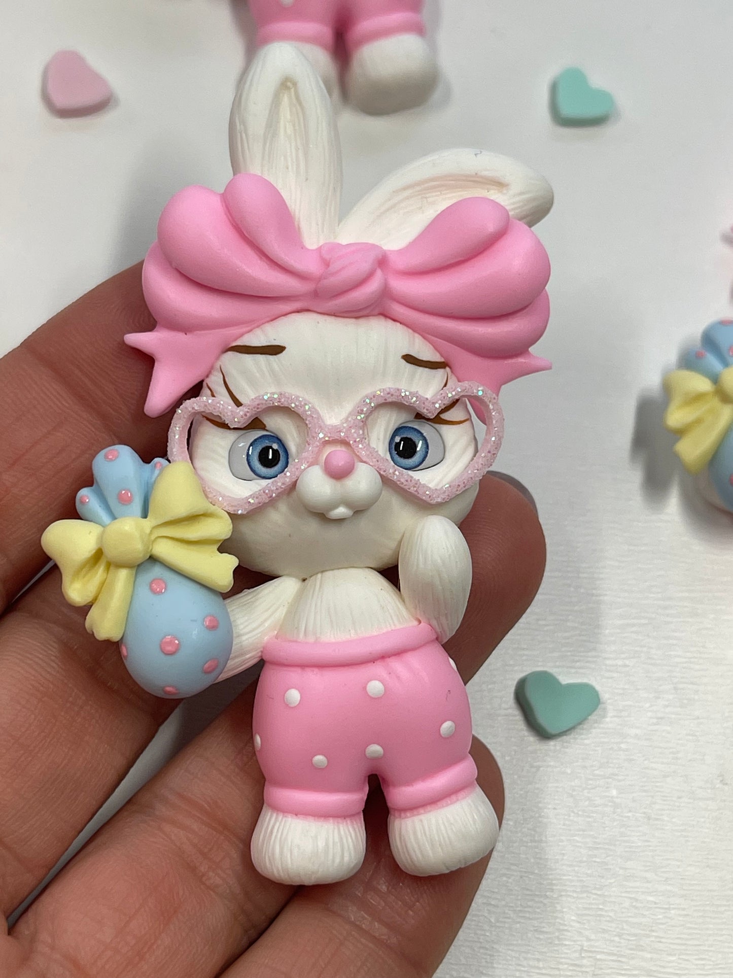 Rosie The Easter Bunny Girl Clay Figurine