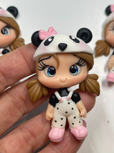 Load image into Gallery viewer, Animal Friends Costume Girl Clay Figurine- Handmade