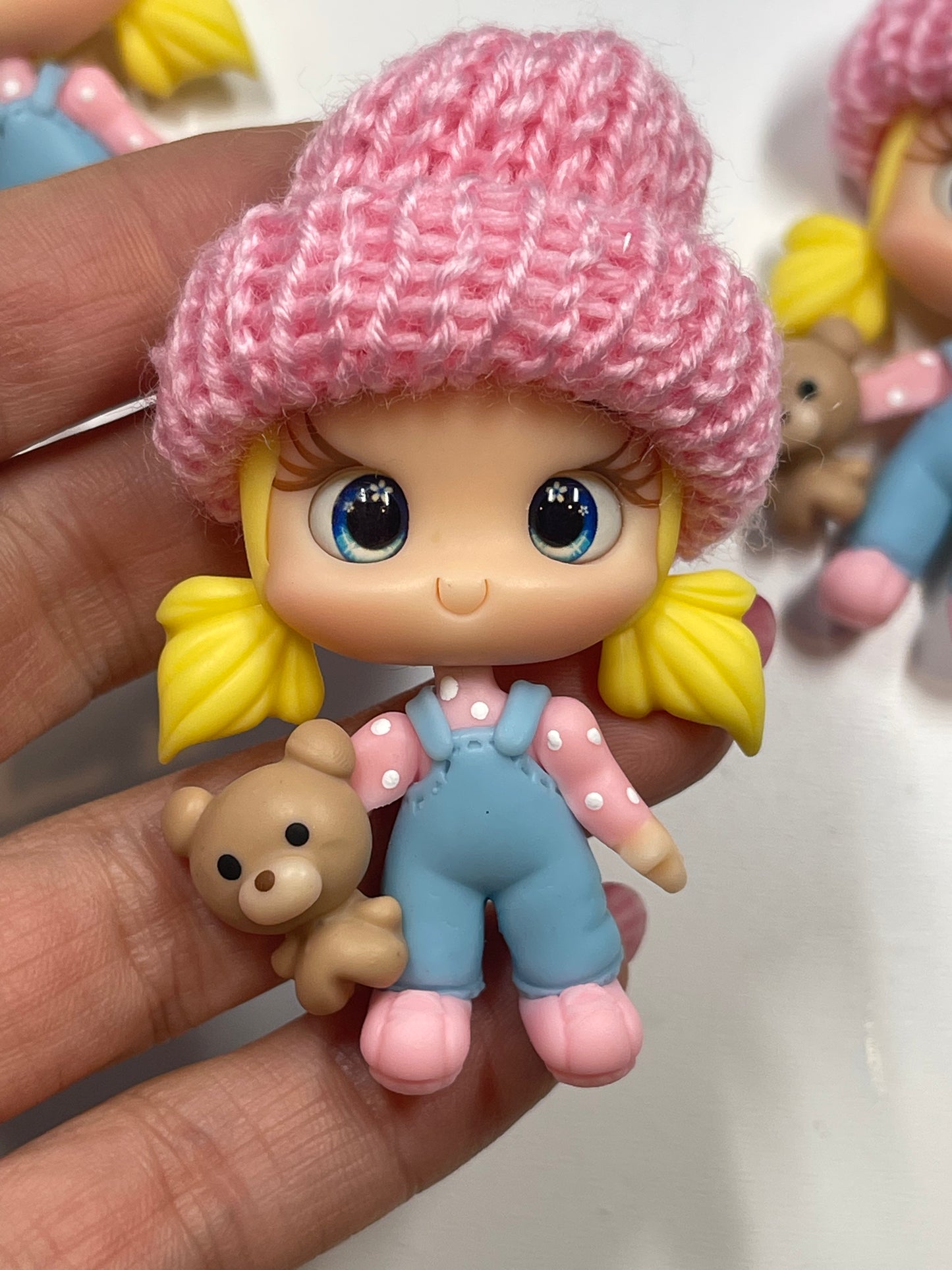 Jamie Beanie Hat Girl Fall Clay Figurine- Handmade