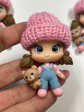 Load image into Gallery viewer, Jamie Beanie Hat Girl Fall Clay Figurine- Handmade