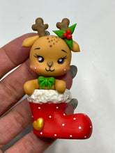 Load image into Gallery viewer, Christmas Stocking Cutie Clay Figurine - Handmade - Christmas Holiday