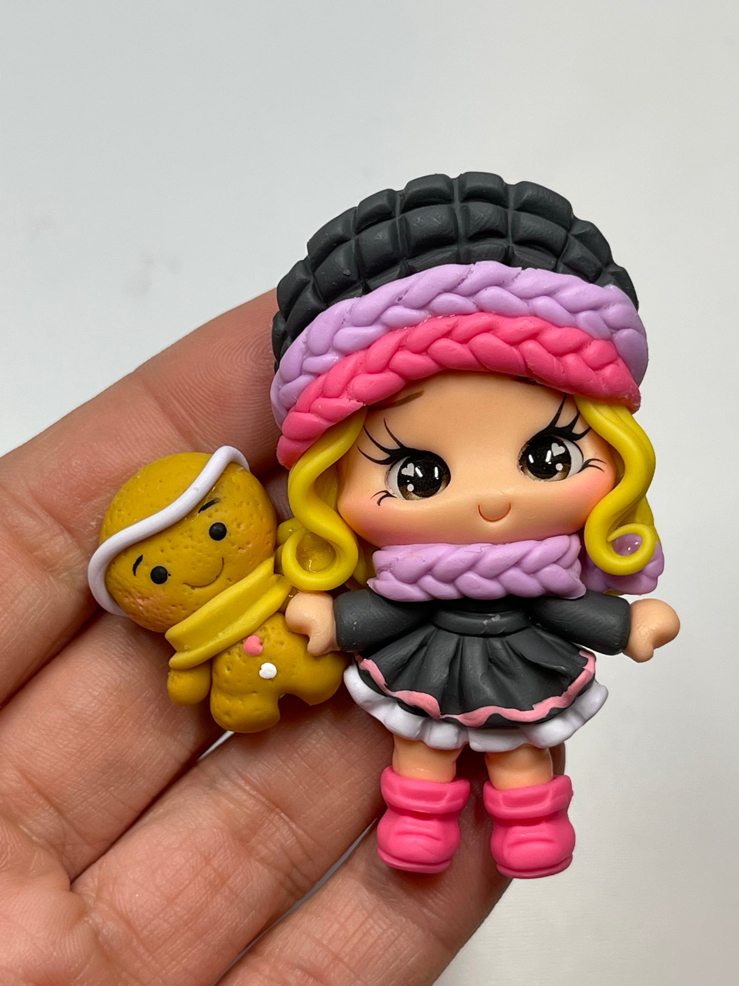 Ginger Christmas Girl Clay - Handmade- Christmas Holiday