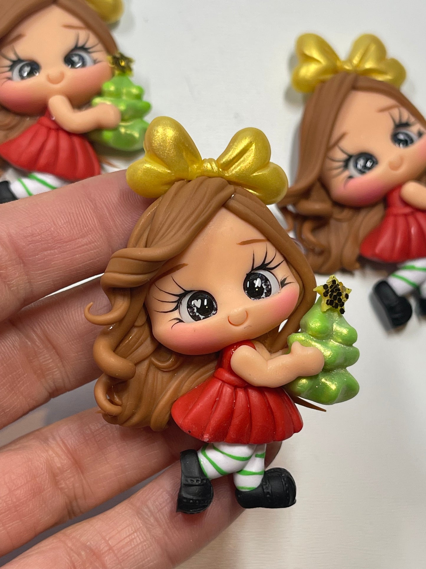 Amanda Christmas Clay Figurine - Handmade - Christmas Holiday