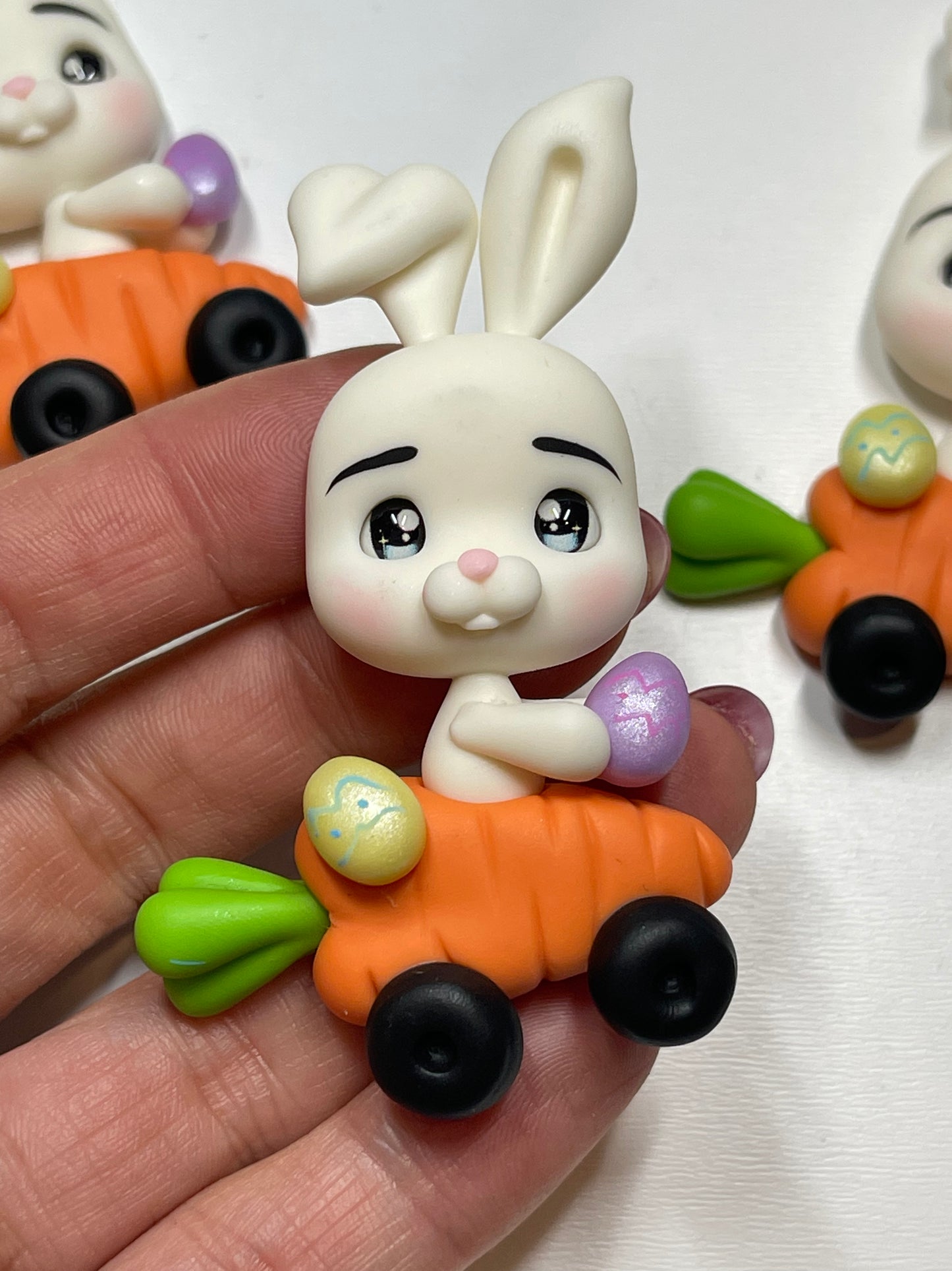 Cottontail Ride Figurine- Handmade