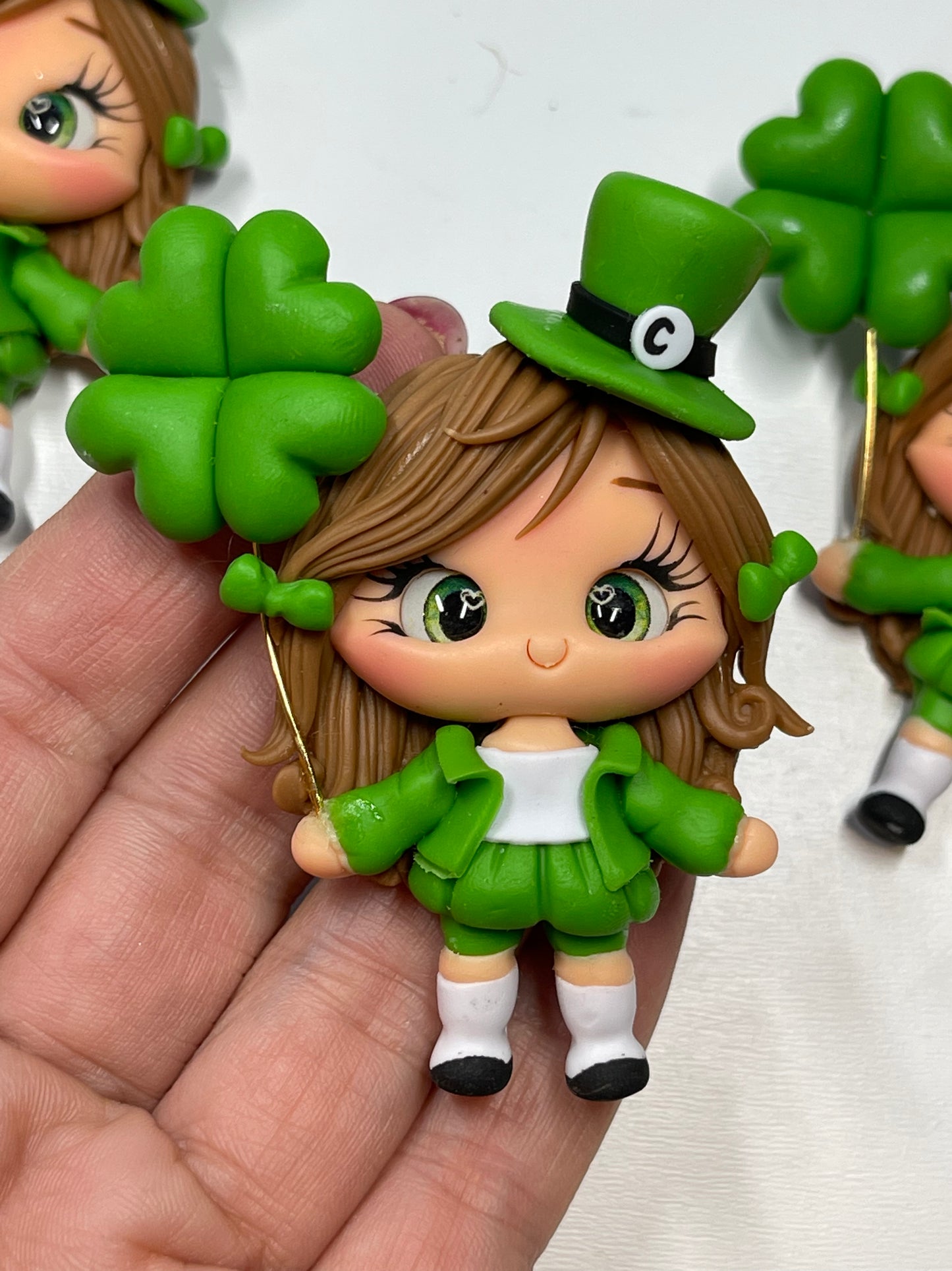 Patty The St. Patrick's Girl Clay - Handmade Clay Figurine