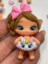 Load image into Gallery viewer, Pool Float Fun Girl Clay Figurine, Handmade