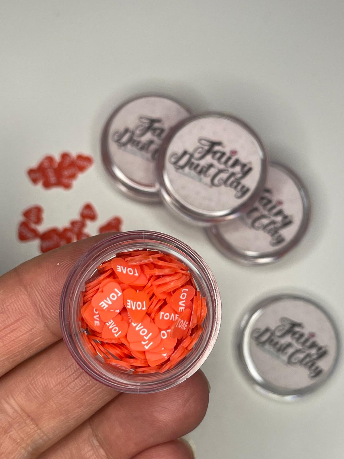 Love Hearts - Valentine's Day Clay Sprinkle- Scrapbooking /Decoden