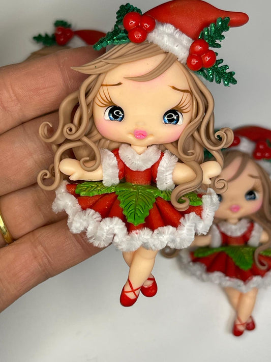 Linda The Christmas Princess - Clay Figurine handmade