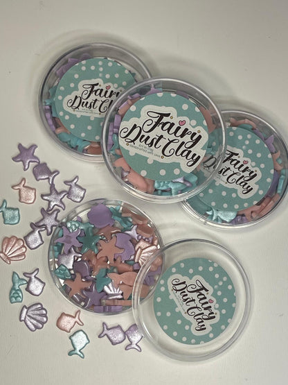 Mermaid Vibes Mix Colors and Shapes Clay Fake Sprinkles, Confetti, Scrapbooking