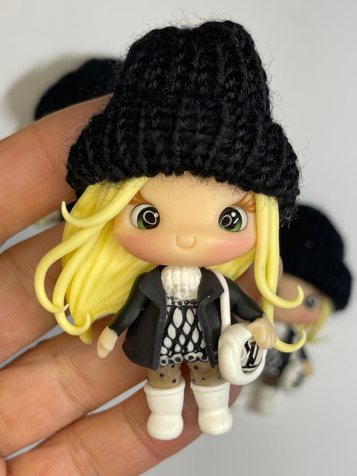 Maddie The Little Fashionista Clay Figurine - Handmade