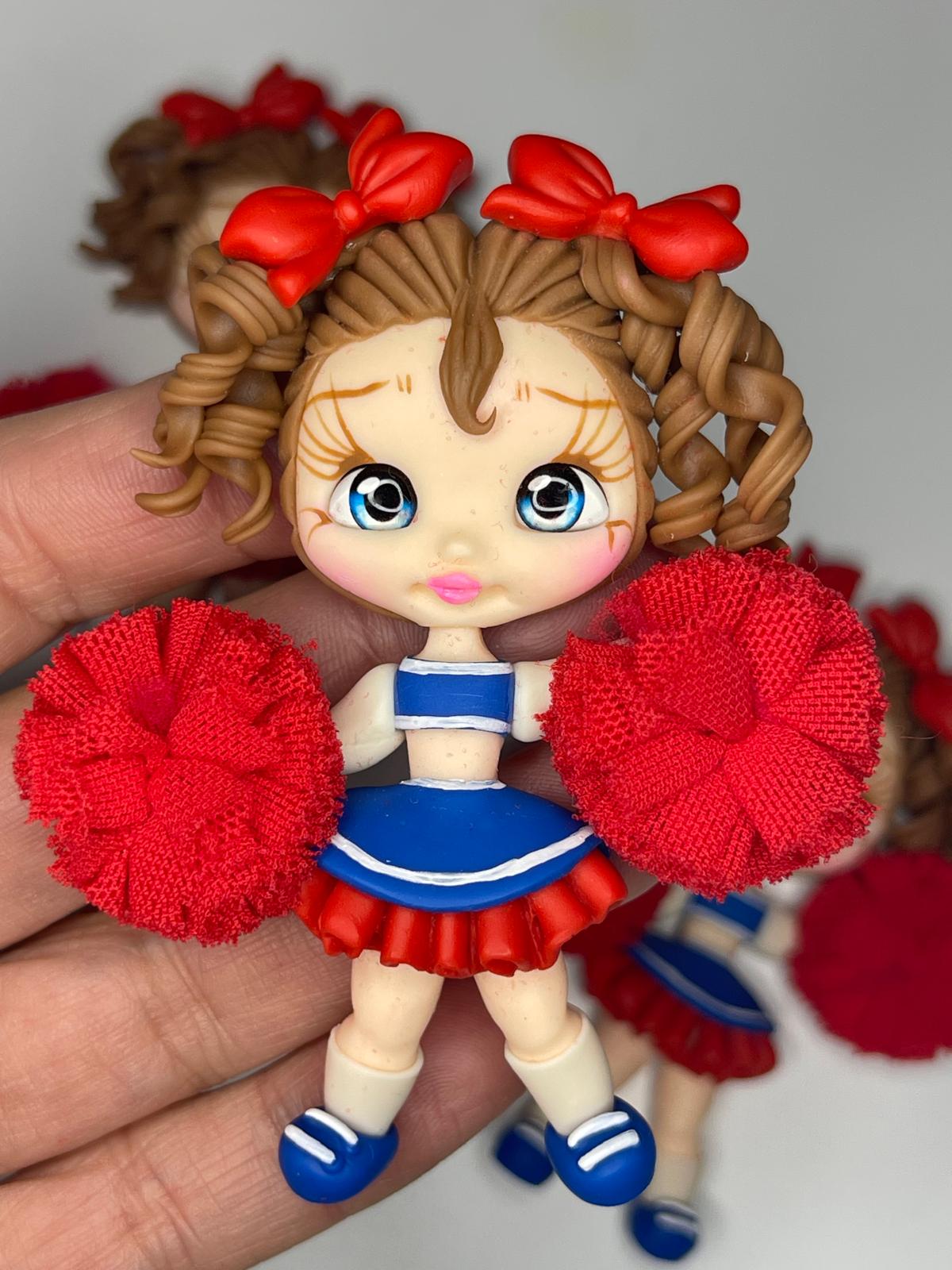 Cheerleader Clay Figurine - Handmade Clay Figurine/Collectible/Craft