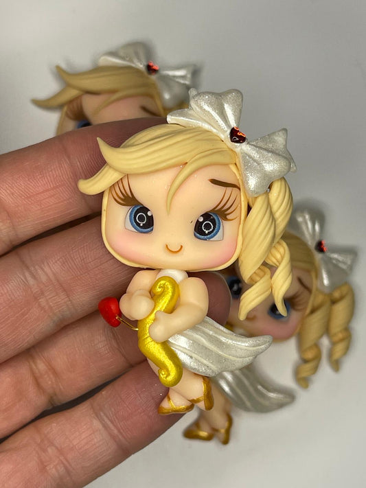 Love the Cupid Girl Clay Figurine- Handmade Clay/ Cover Minder/Craft