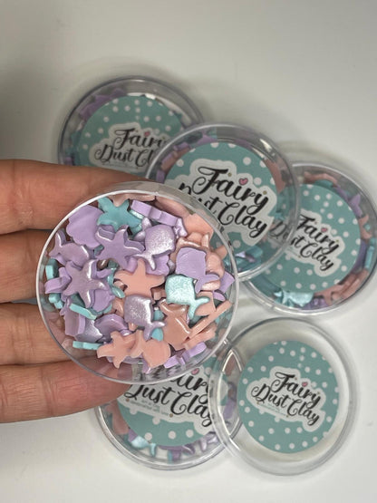 Mermaid Vibes Mix Colors and Shapes Clay Fake Sprinkles, Confetti, Scrapbooking