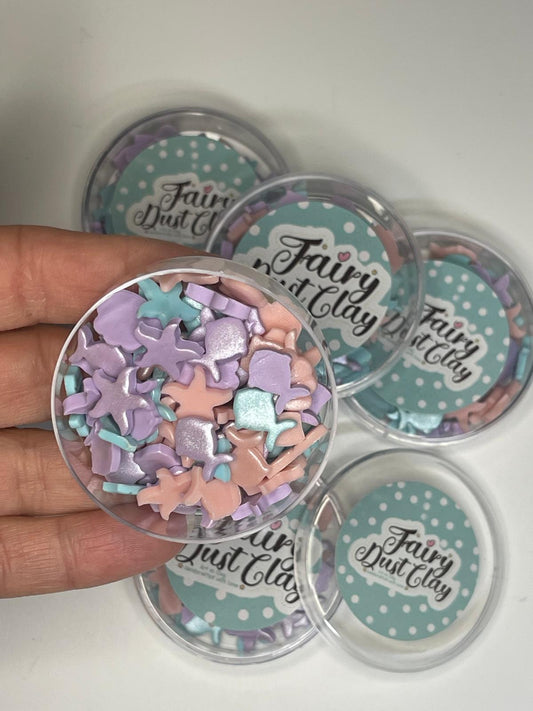 Mermaid Vibes Mix Colors and Shapes Clay Fake Sprinkles, Confetti, Scrapbooking