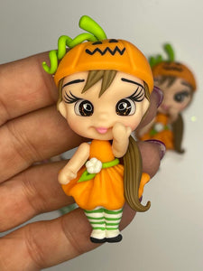 Bella Pumpkin Girl Halloween - Handmade