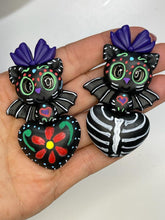 Load image into Gallery viewer, Sugar Skull Bat and Heart Handpainted - Limited Edition
