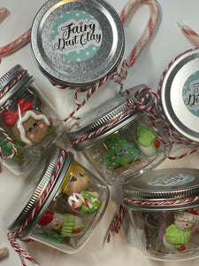 Christmas Edition Clay Bundle Manson Jars - Clay Figurines- Handmade