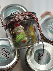 Christmas Edition Clay Bundle Manson Jars - Clay Figurines- Handmade