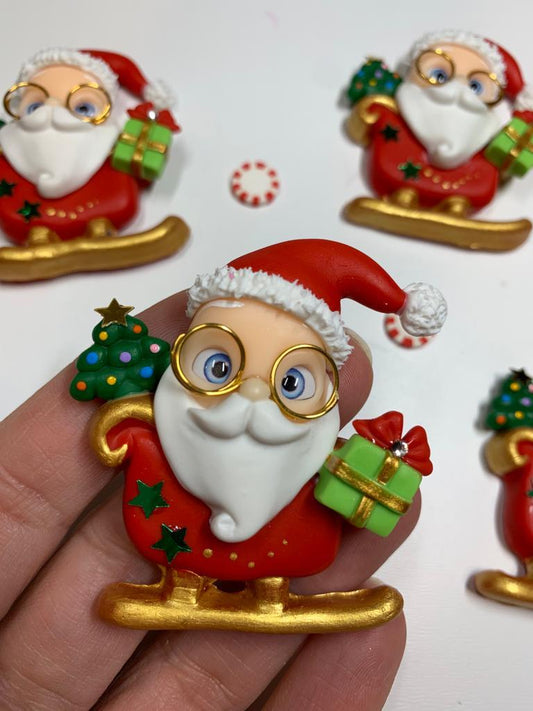 HO HO HO Christmas Santa Claus Figurine - Handmade