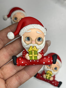 Santa Claus Christmas Clay Figurine - Handmade