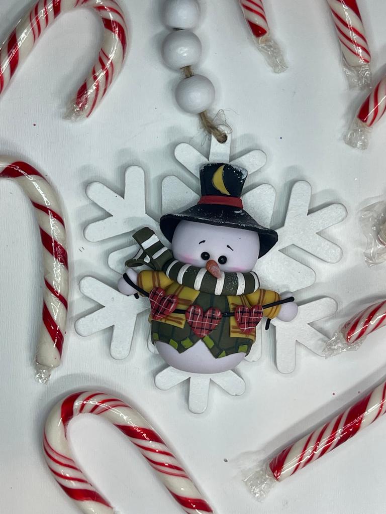 Snowman Christmas Ornament - Limited Edition - Handmade