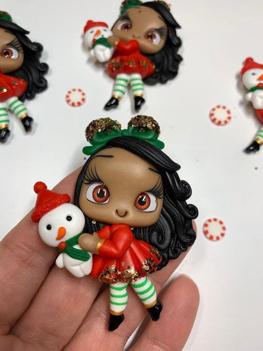 Briana Christmas Clay Figurine - handmade