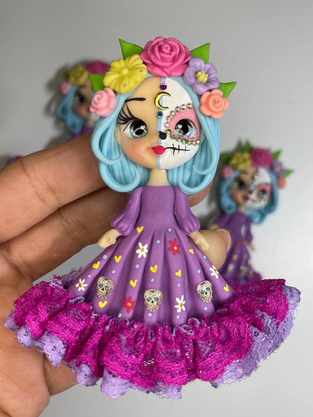 Luana The Sugar Skull Clay Figurine