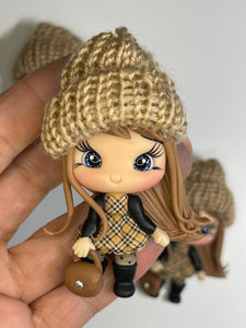 Lucy The Little Fashionista Clay Figurine - Handmade