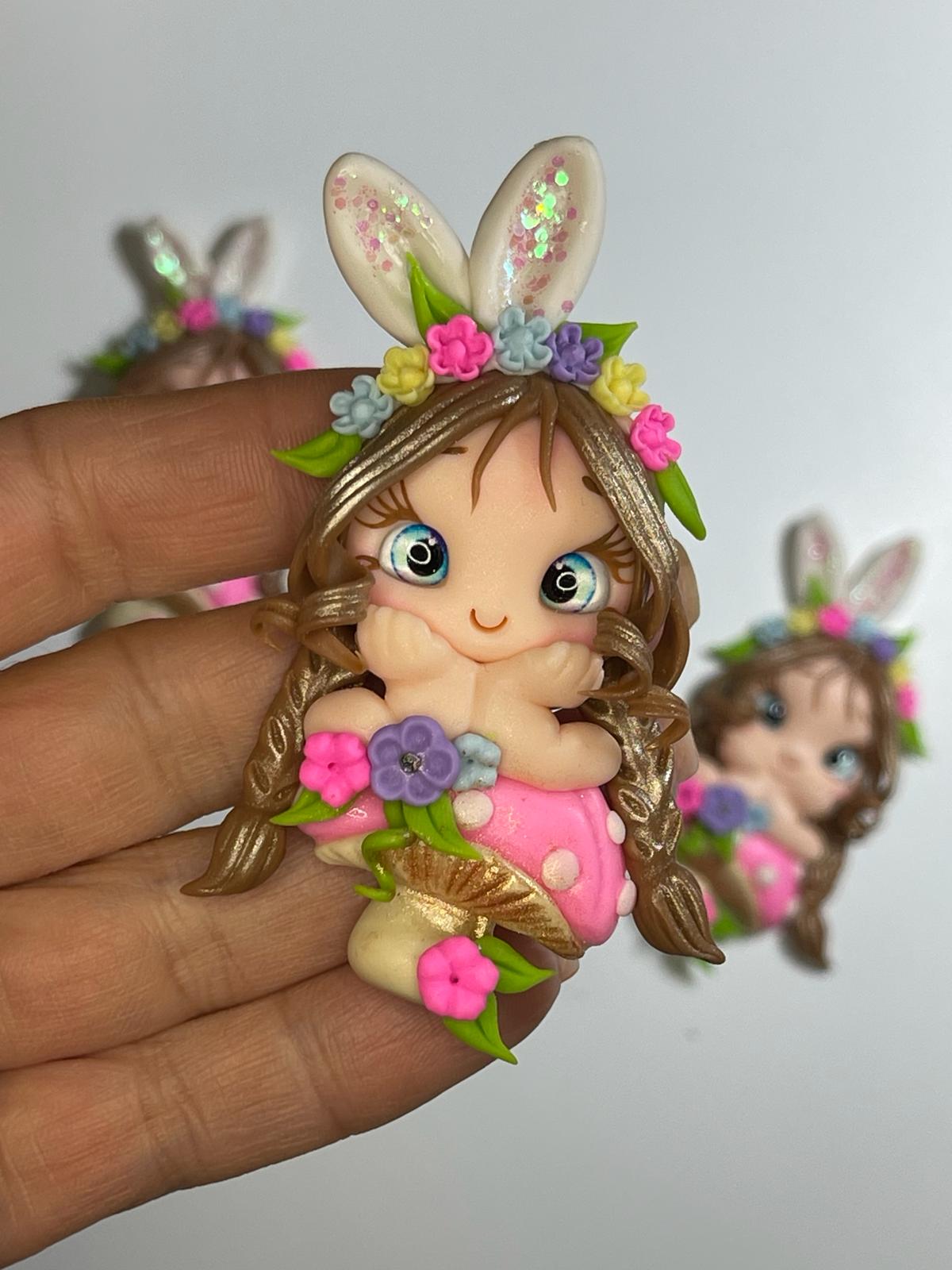Suzette The Easter Girl Handmade Clay Figurine