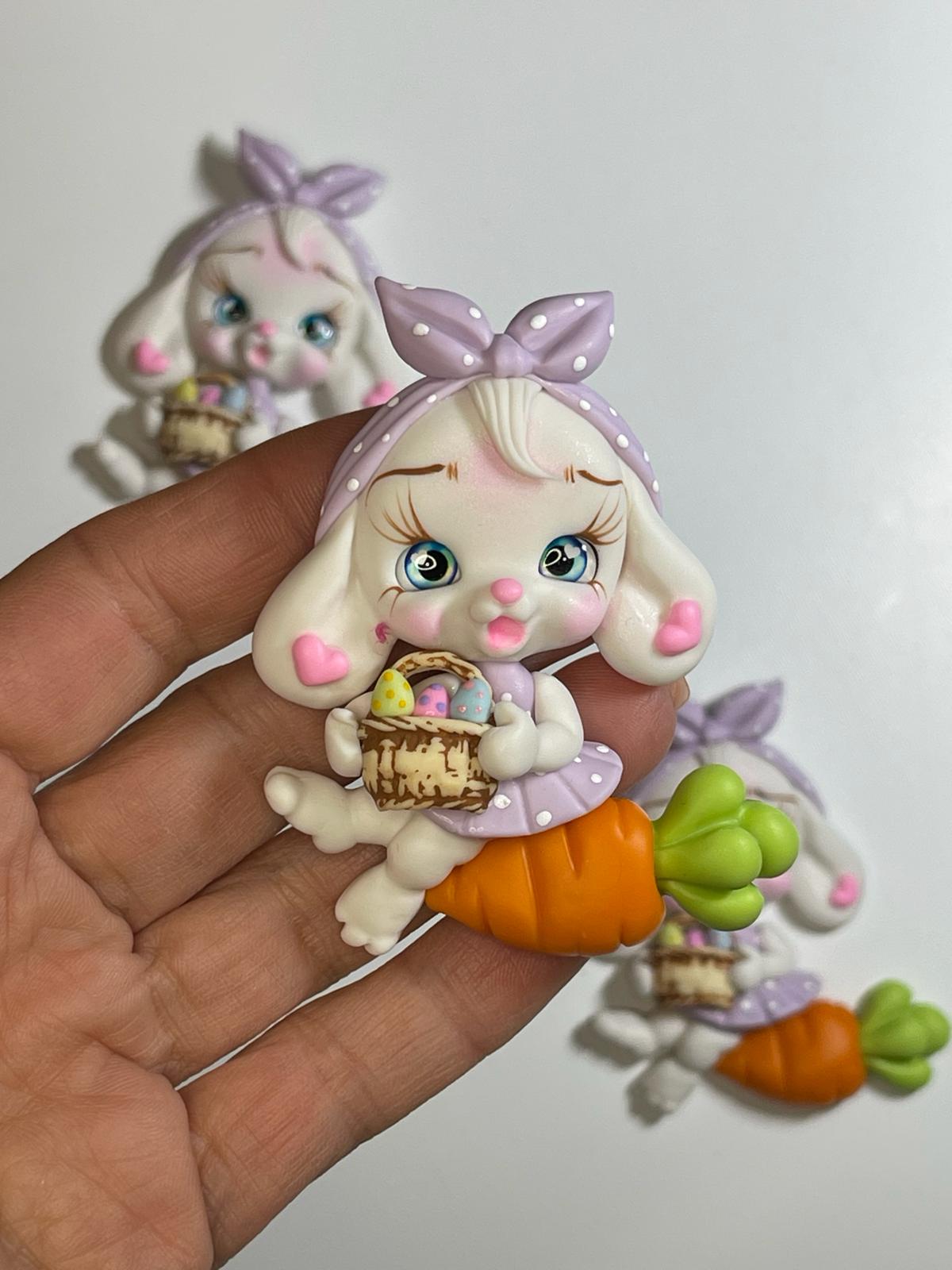 Coco The Easter Bunny Handmade Clay Figurine