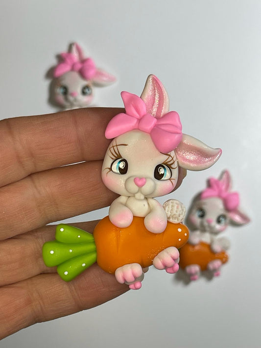 Lily The Easter Bunny Handmade Clay Figurine