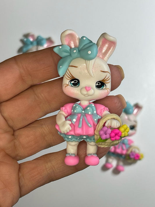Willow The Easter Bunny Handmade Clay Figurine