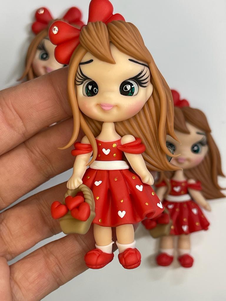 Juliet The Valentine's Clay Figurine - Handmade