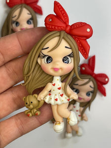 Amora The Valentine's Clay Figurine- Handmade