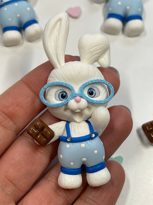 Too Hip To Hop Easter Bunny Clay Figurine