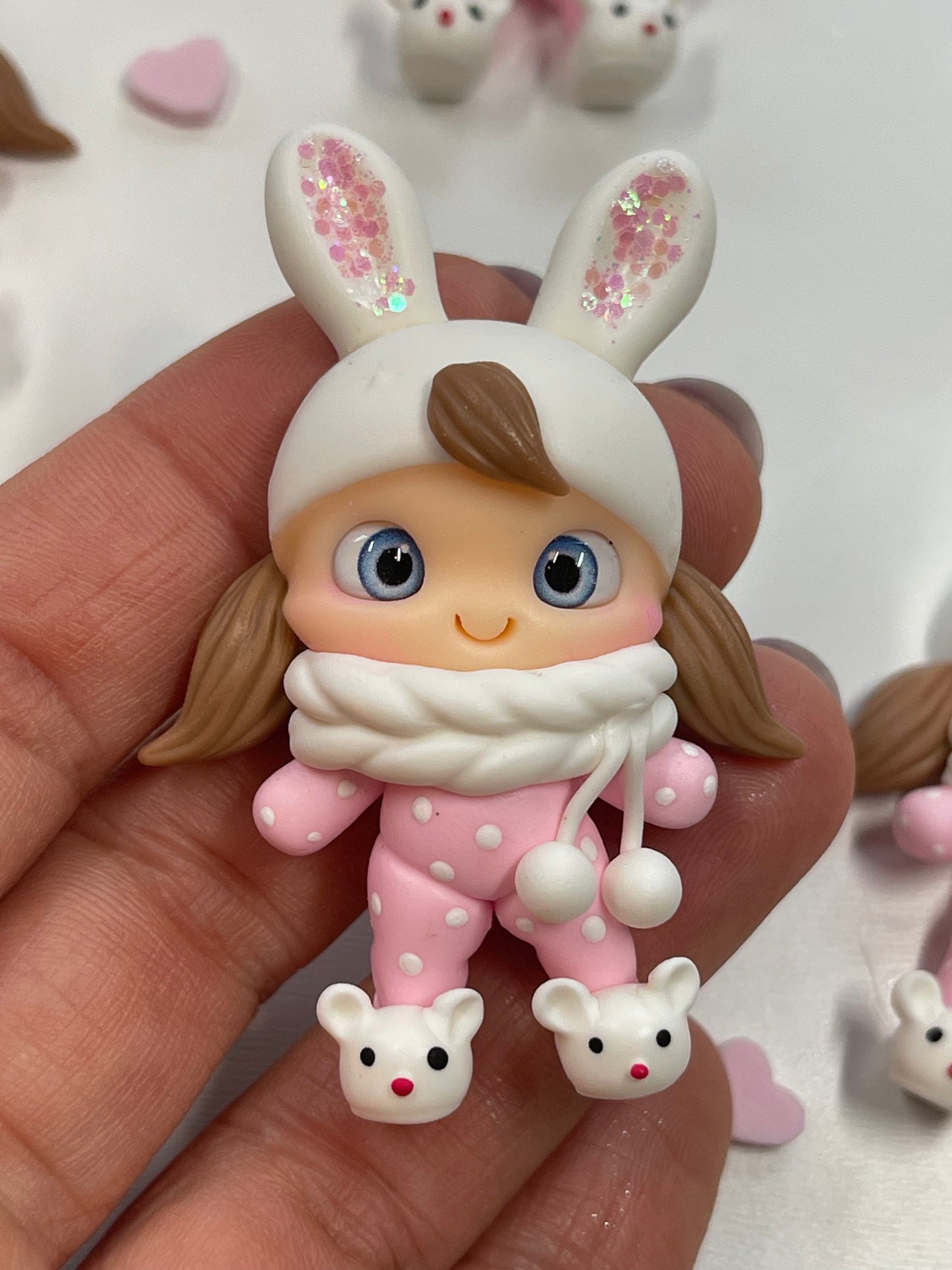 DollyThe Easter Bunny Dress up Girl Clay Figurine