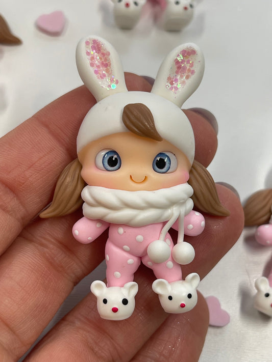 DollyThe Easter Bunny Dress up Girl Clay Figurine