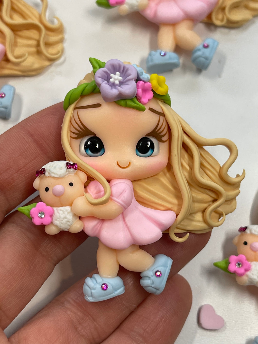 Chelsea The Spring Easter Girl Clay Figurine