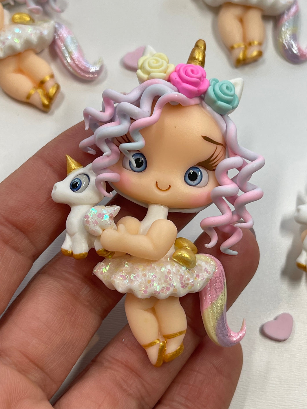 Melody Unicorn Girl Clay Figurine