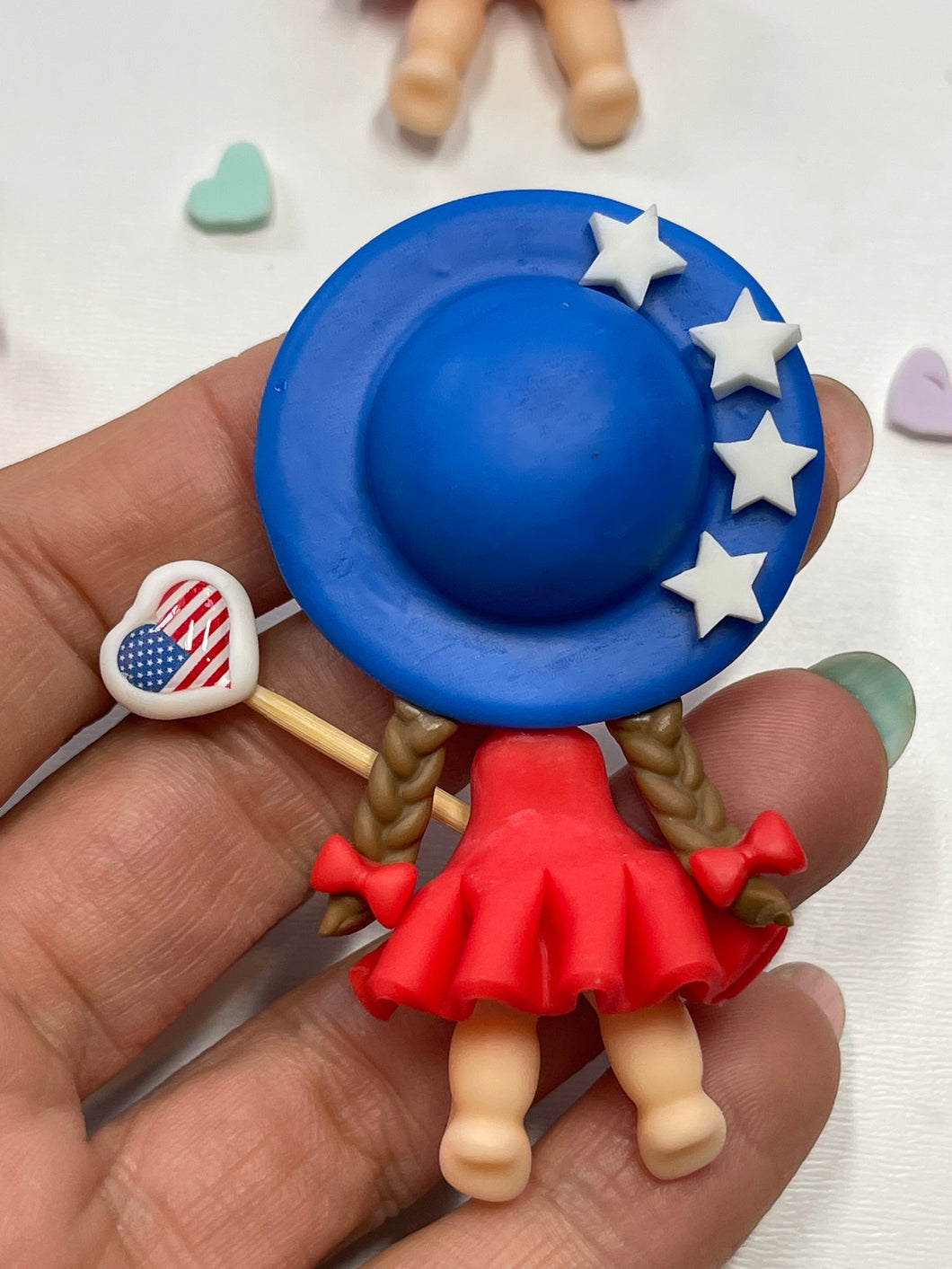 Star Spangled Cutie Clay Figurine, 4th of July Clay