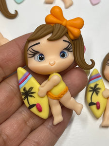 Surf is Up Girl Clay Figurine