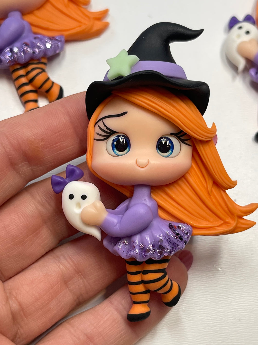 Cedar The Witch Girl Clay Figurine- Handmade