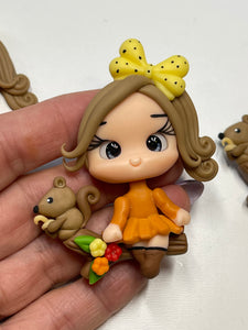 Marly Fall Girl Clay Figurine - Handmade