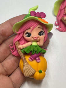 Cedar The Halloween Witch Girl -Handmade Figurine