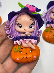 Allegra The Halloween Pumpkin Witch - Handmade