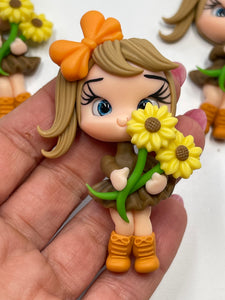 Julie Fall Girl Clay Figurine- Handmade